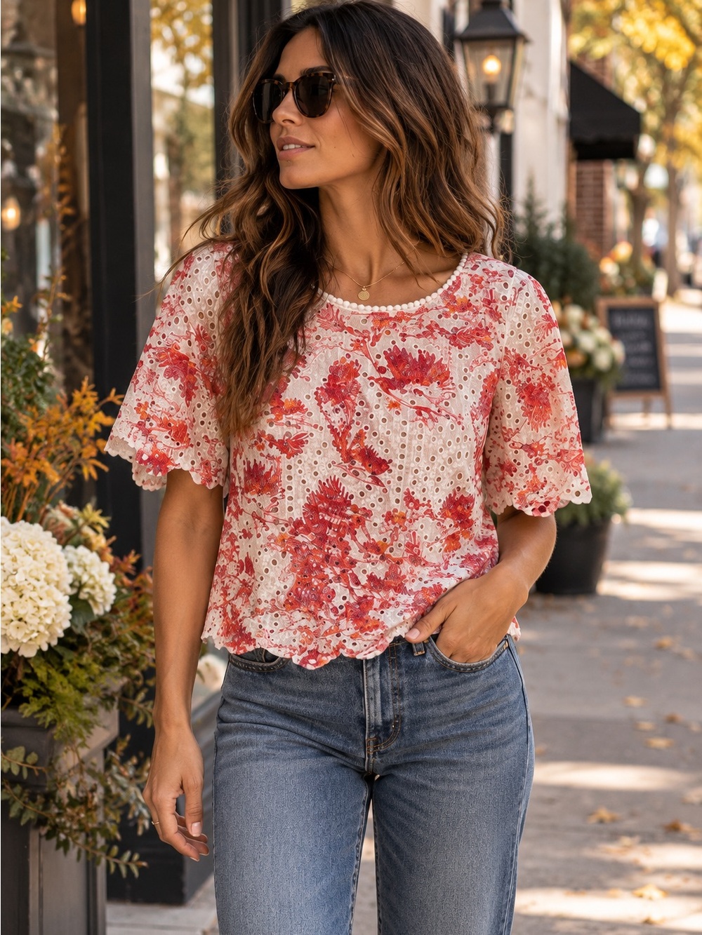Anthropologie Porridge Arbor Embroidered Eyelet Floral Crop Top Small Boho